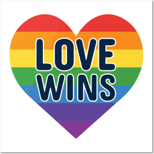 Love wins with rainbow heart Posters and Art